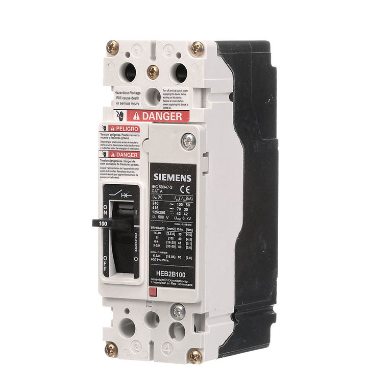 HEB2B050B - Siemens Bolt-On 600V 50A 2 pole circuit breaker 65kA@480V