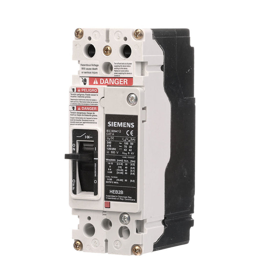 HEB2B040B - Siemens Bolt-On 600V 40A 2 pole circuit breaker 65kA@480V
