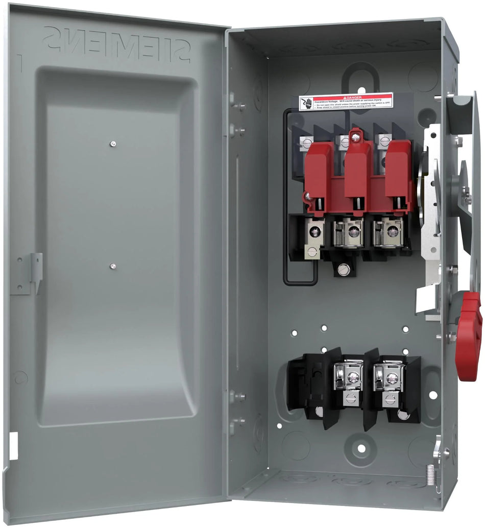 Siemens HF262R Safety Switch – VBII Series – 60A – 2 Pole – 600VAC – Fused Heavy Duty Disconnect – NEMA 3R Outdoor Enclosure