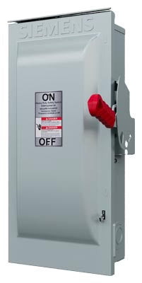 Siemens HF263R Safety Switch – VBII Series – 100A – 2 Pole – 600VAC – Fused Heavy Duty Disconnect – NEMA 3R Outdoor Enclosure