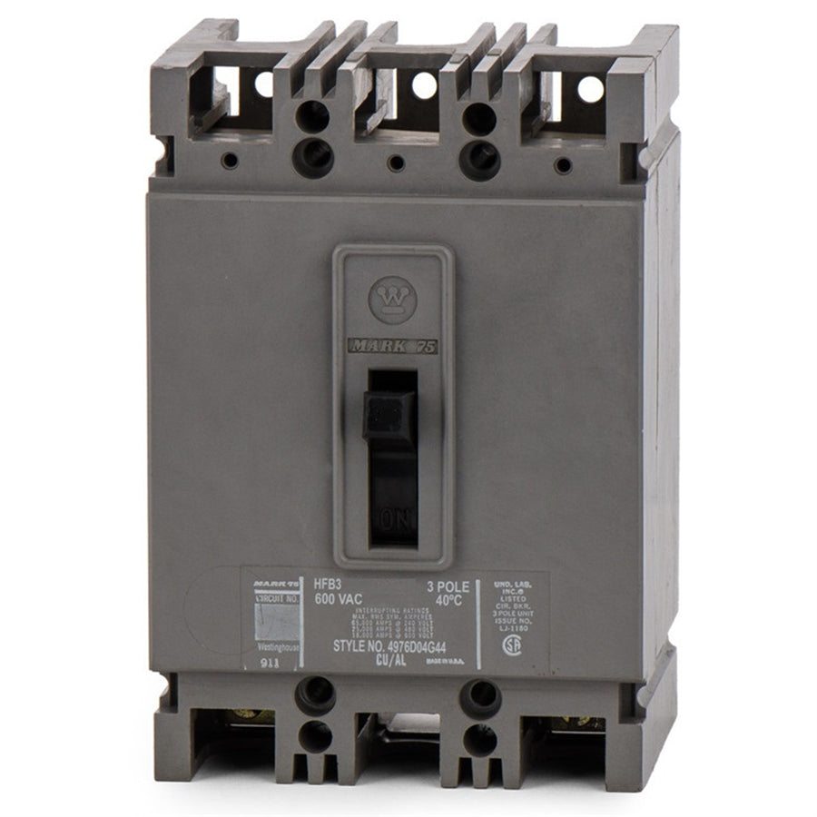 HFB3060 - Westinghouse Bolt-On 600V 60A 3 pole circuit breaker 25kA@480V