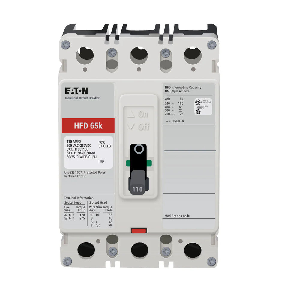 HFD3110L - Eaton - Molded Case Circuit Breaker