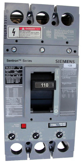 Siemens / ITE HFXD63B110 110A 3 Pole MCCB – Bolt On – 600V