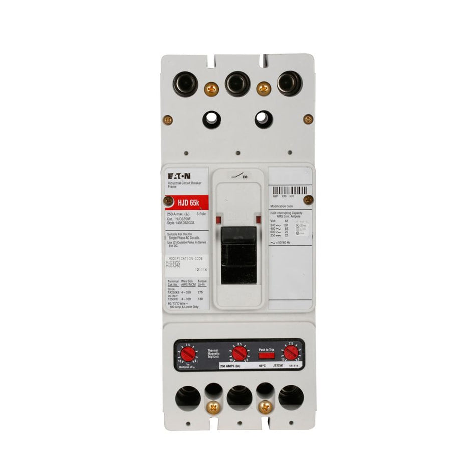 Eaton JGE3090FAG Series G Molded Case Circuit Breaker – 90A, 3-Pole, 600VAC/250VDC, 25 kAIC