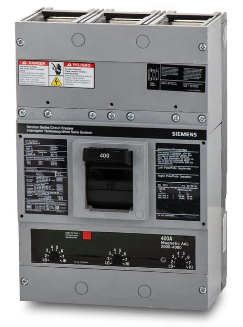 HJD63B400L - Siemens Feed-Thru 600V 400A 3 pole circuit breaker 65kA@480V