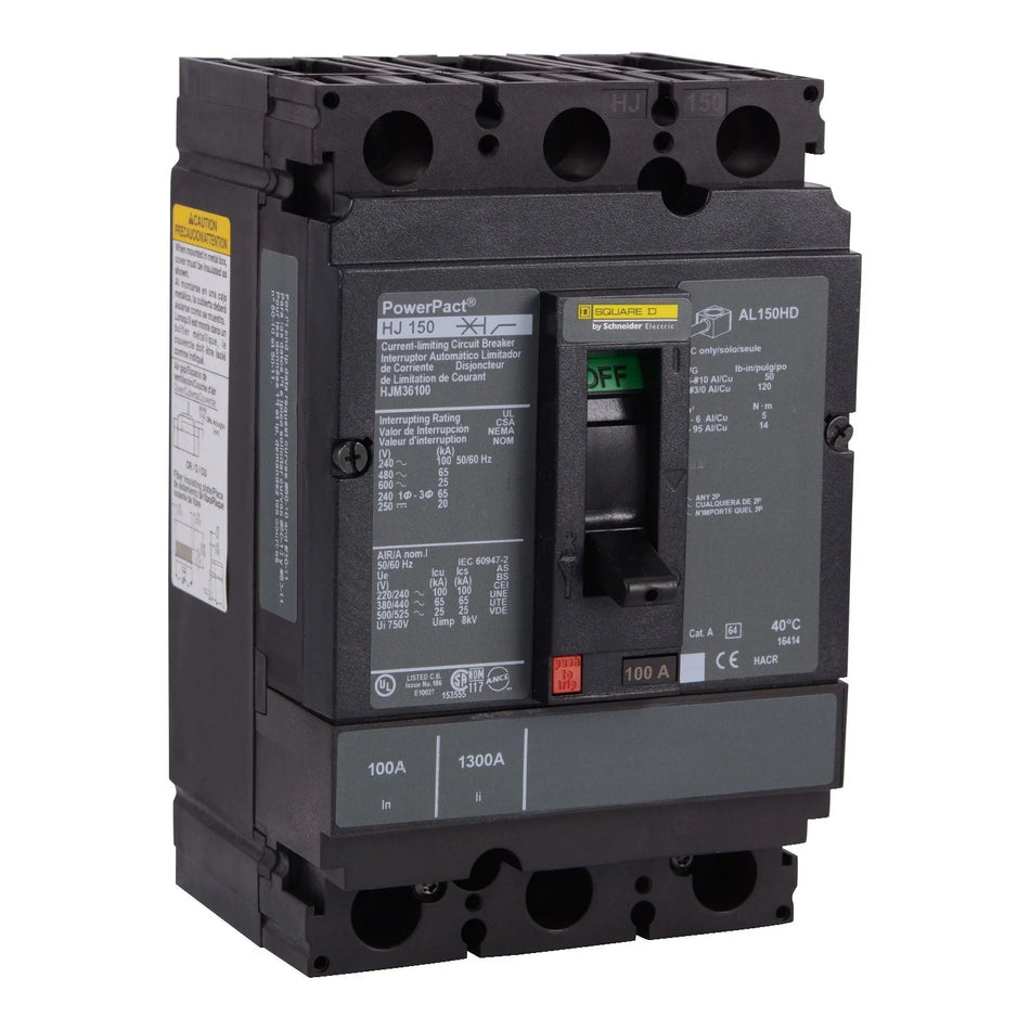 HJM36100 - Square D - 100 Amp Molded Case Circuit Breaker