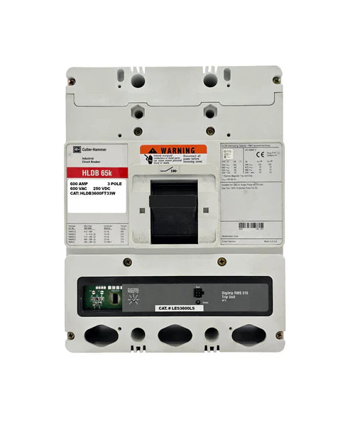 Eaton Cutler Hammer HLDB3600FT33W 600A 3-Pole Molded Case Circuit Breaker – Bolt-On Mount – 600V