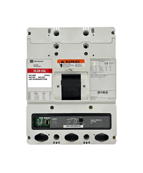 Eaton Cutler Hammer HLDB3600FT35W 600A 3-Pole Molded Case Circuit Breaker – Bolt-On Mount – 600V