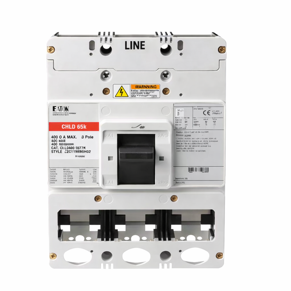 Eaton CHLD3400T57WPN – 3‑Pole 400 A 600 V AC Series C Molded Case Breaker, Electronic LSIA Trip, 65 kAIC @ 480 V