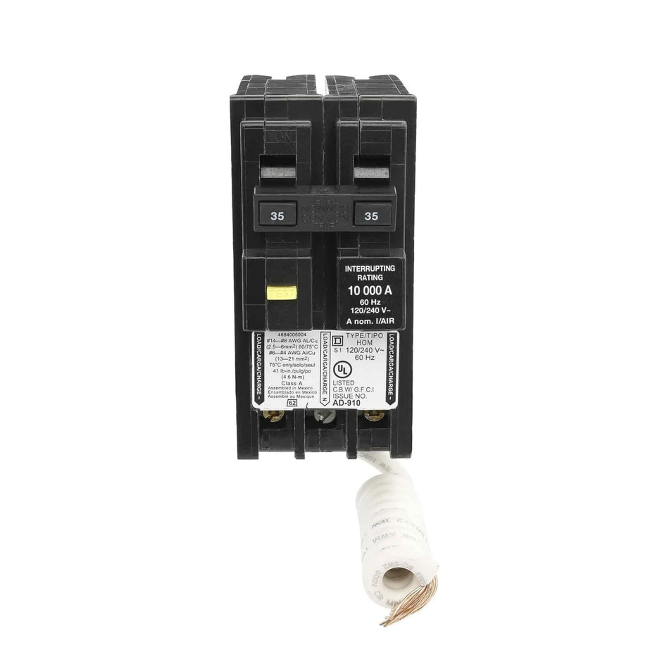 Square D Homeline HOM235GFI 35 Amp 2-Pole GFCI Circuit Breaker – Plug-In – 120/240V AC