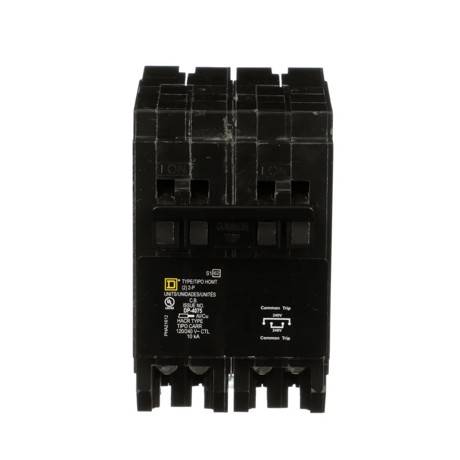 Square D Homeline HOMT230240 Quad Tandem 2 x 2-Pole (30A + 40A) Miniature Circuit Breaker – Plug-On – 120/240V AC