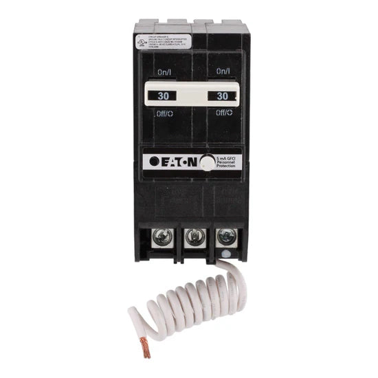 Eaton BRN230GF 30A 2‑Pole GFCI Circuit Breaker – Pigtail Neutral – 120/240V