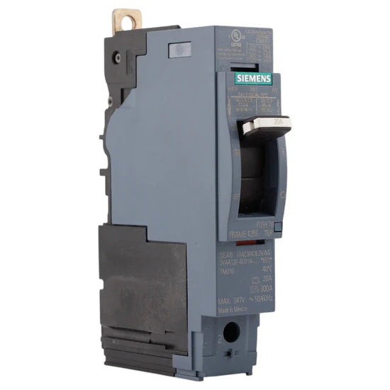 Siemens 3VA4120-4ED14-0AA0 20A 1-Pole Thermal Magnetic MCCB – Panelboard Mount – 600V
