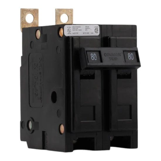 Eaton BAB2080 80A 2P Thermal-Magnetic Circuit Breaker – Bolt-On – 120/240V