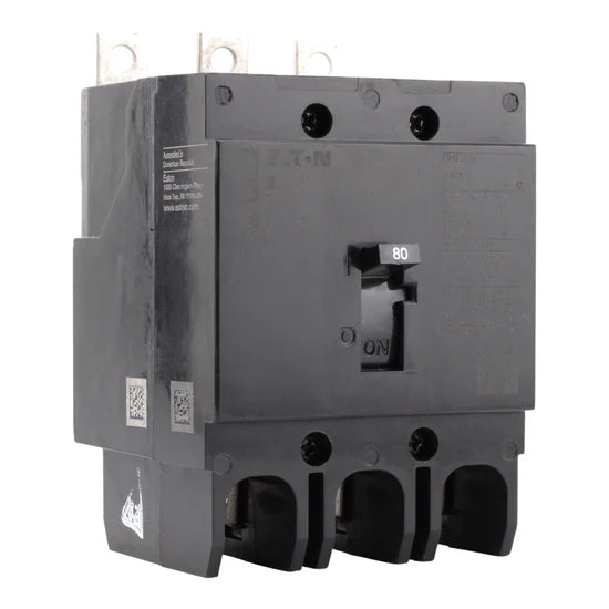 Eaton GHB3080 80A 3-Pole Molded Case Circuit Breaker – Bolt-On – 480Y/277V AC / 125/250V DC