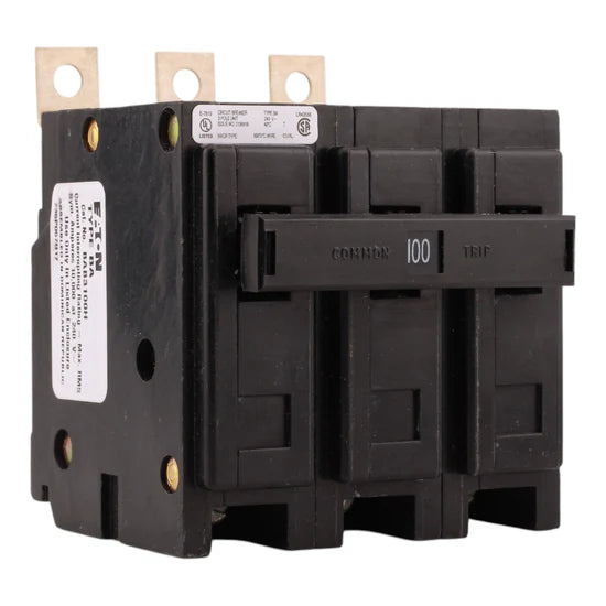 Eaton BAB3100H 100A 3-Pole Thermal-Magnetic Circuit Breaker – Bolt-On – 240V