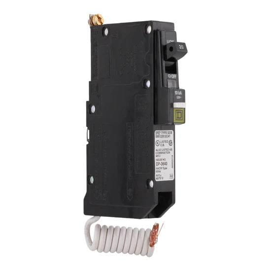 Square D QOB120CAFI 20A 1-Pole AFCI Arc Fault Circuit Breaker – Bolt-On – 120V