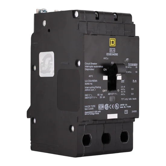 Square D EGB34090 90A 3-Pole Thermal-Magnetic – Bolt-On – 480Y/277V