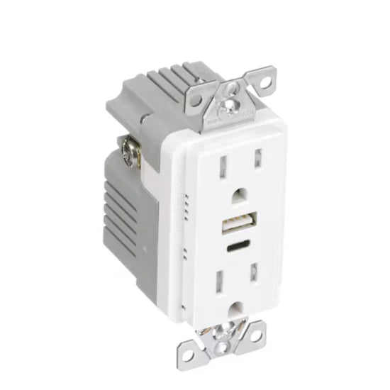 Eaton TRUSBAC15W-BOX 15A USB Type A/C Charger – Duplex Receptacle – 125V – White