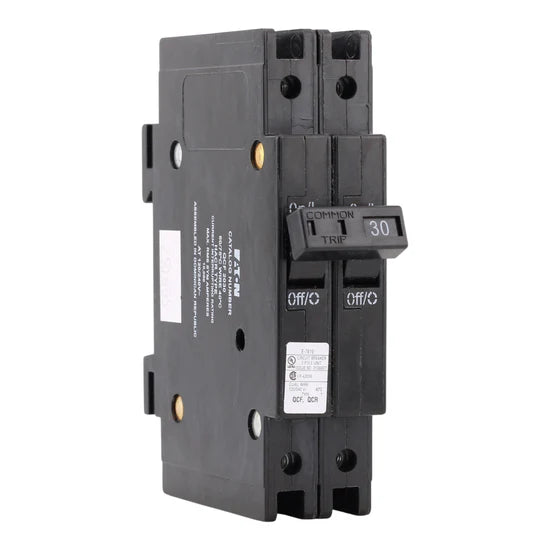 Eaton QCF2030 30A 2-Pole Thermal-Magnetic Circuit Breaker – Cable-In/Cable-Out – 120/240V