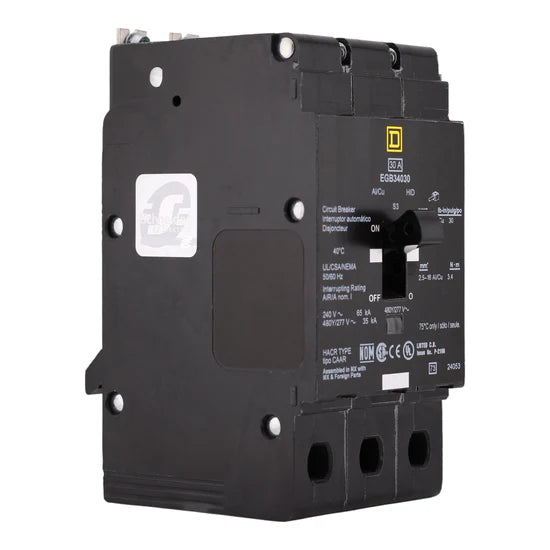 Square D EGB34030 30A 3-Pole Thermal-Magnetic – Bolt-On – 480Y/277V
