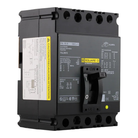 Square D FAL36015 15A 3-Pole Thermal-Magnetic – Unit Mount – 600V