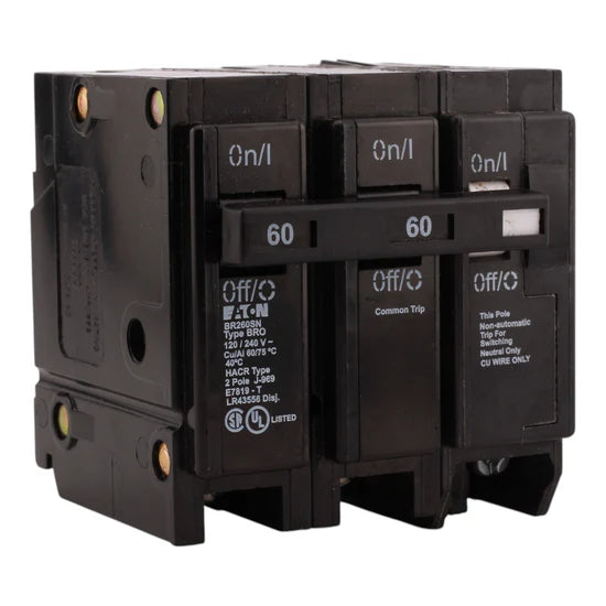 Eaton BR260SN 60A 2-Pole Thermal Magnetic – Plug-On – 120/240V