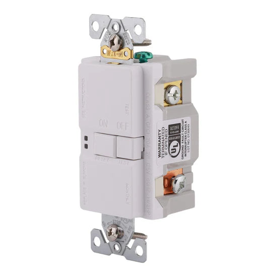 Eaton SGFD20W 20A 2P GFCI Receptacle – Blankface Self-Test – 125V