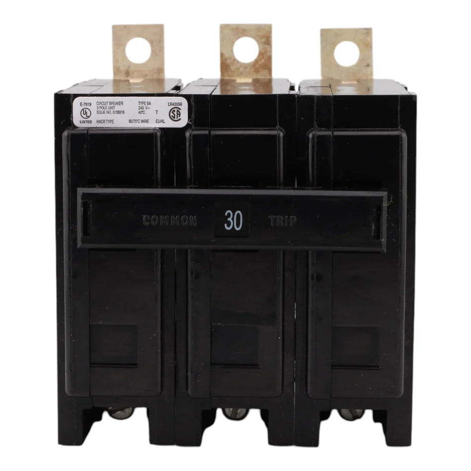 Eaton BAB3030H 30A 240V 3-Pole Quicklag Industrial Circuit Breaker – Bolt-On – UL