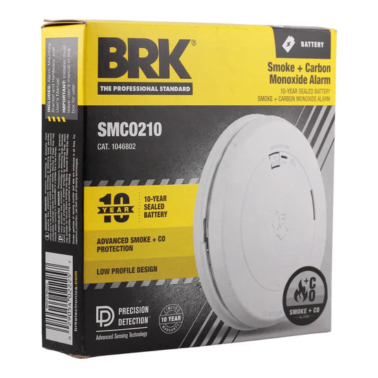 BRK SMCO210 10-Year Battery Combination Smoke & Carbon Monoxide Alarm – Battery-Only – 85dB