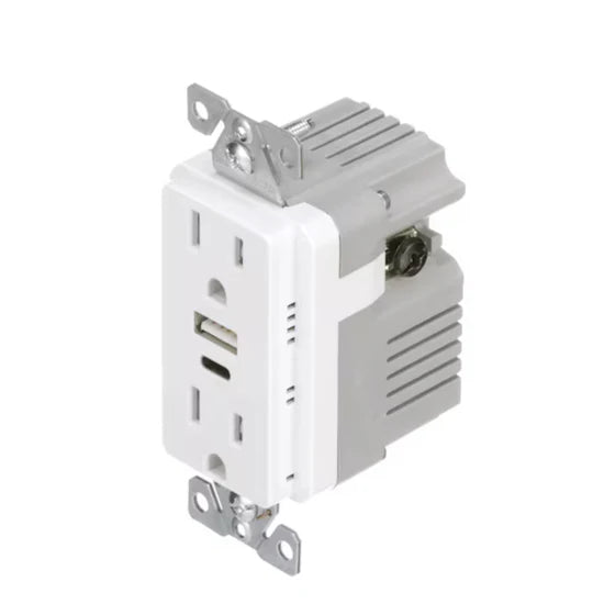 Eaton TRUSBAC15W-BOX 15A USB Type A/C Charger – Duplex Receptacle – 125V – White