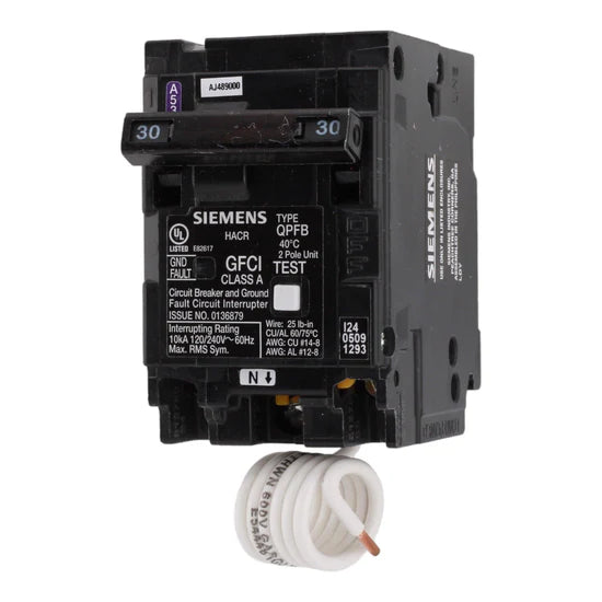 Siemens Q230GF 30A 2-Pole GFCI Circuit Breaker – Plug-In – 240V