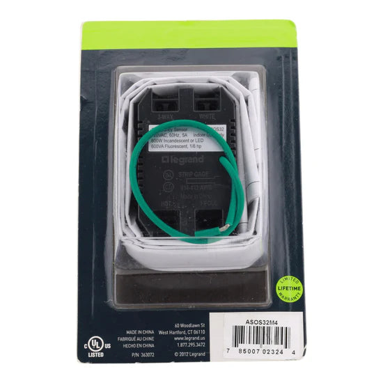 Legrand adorne ASOS32M4 Motion Sensor Switch – Single-Pole/3-Way – Magnesium Finish