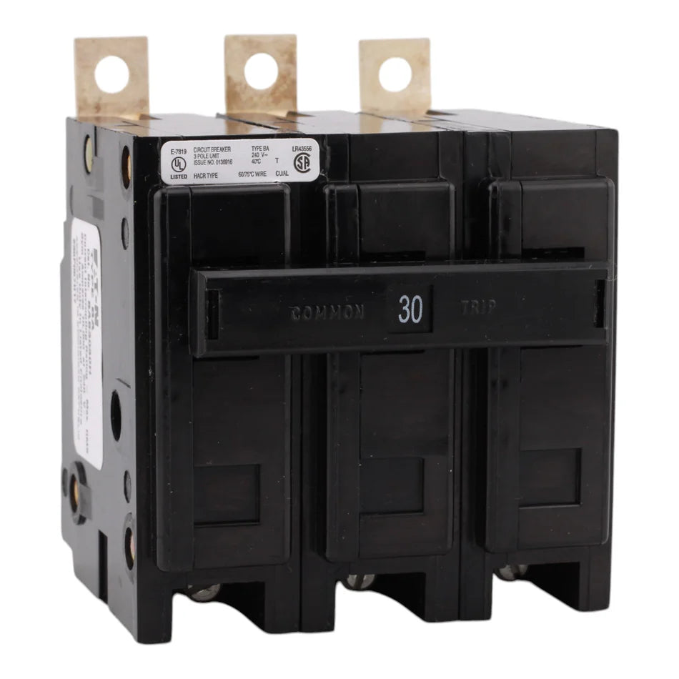 Eaton BAB3030H 30A 240V 3-Pole Quicklag Industrial Circuit Breaker – Bolt-On – UL