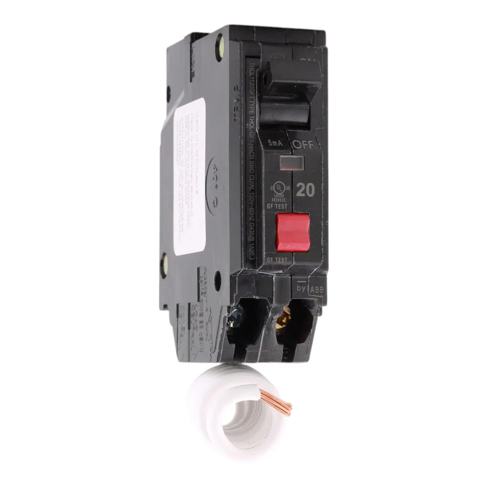 GE THQL1120GFTP 20A 120V Single-Pole GFCI Circuit Breaker – Self-Test – Pigtail – UL