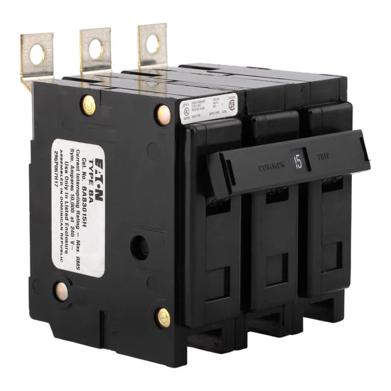 Eaton Quicklag BAB3015H 15A 3-Pole 240V Thermal-Magnetic Bolt-On Circuit Breaker – 10kAIC