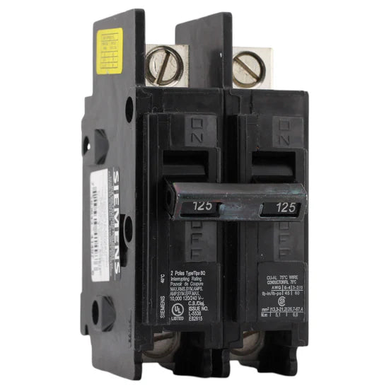Siemens BQ BQ2B125L 125A 2-Pole Thermal Magnetic – Bolt-On – 120/240V AC