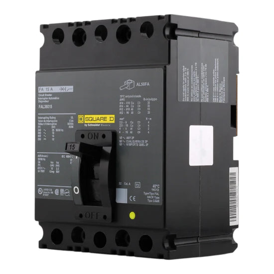 Square D FAL36015 15A 3-Pole Thermal-Magnetic – Unit Mount – 600V