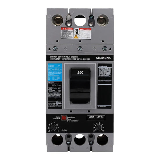 Siemens Sentron FXD62B250  Circuit Breaker Thermal-Magnetic Molded Case  250A 2P 600V