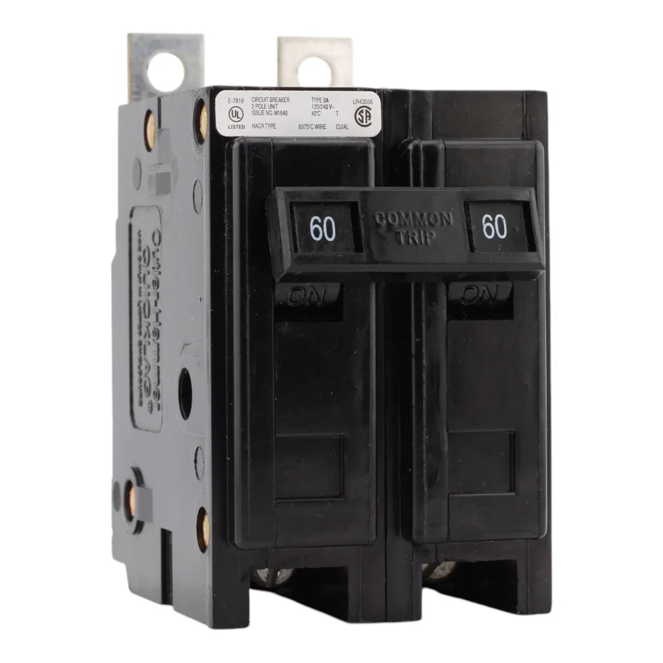 Eaton BAB2060 60 Amp Industrial Circuit Breaker – 2-Pole – 120/240V – Bolt-On