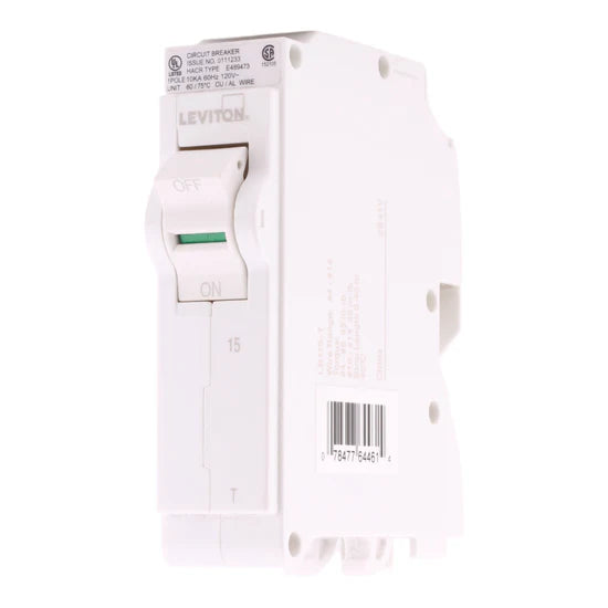 Leviton LB115-T 15A 1-Pole Standard Thermal Magnetic Breaker – Plug-In – 120/240V