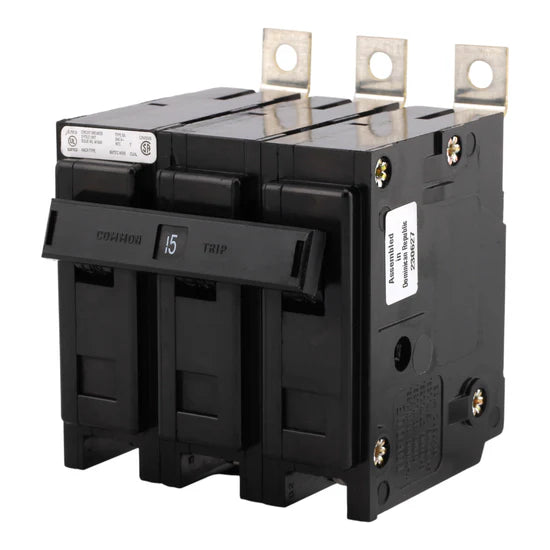 Eaton Quicklag BAB3015H 15A 3-Pole 240V Thermal-Magnetic Bolt-On Circuit Breaker – 10kAIC