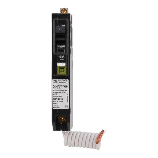 Square D QOB120CAFI 20A 1-Pole AFCI Arc Fault Circuit Breaker – Bolt-On – 120V