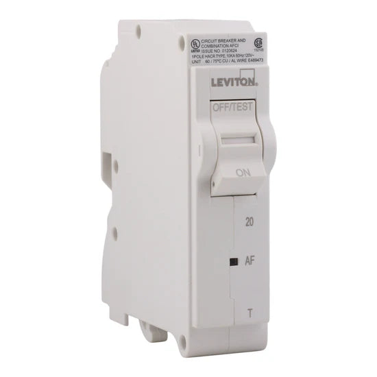 Leviton LB120-AFT 20A 1P 120V AFCI Plug-On Neutral Circuit Breaker