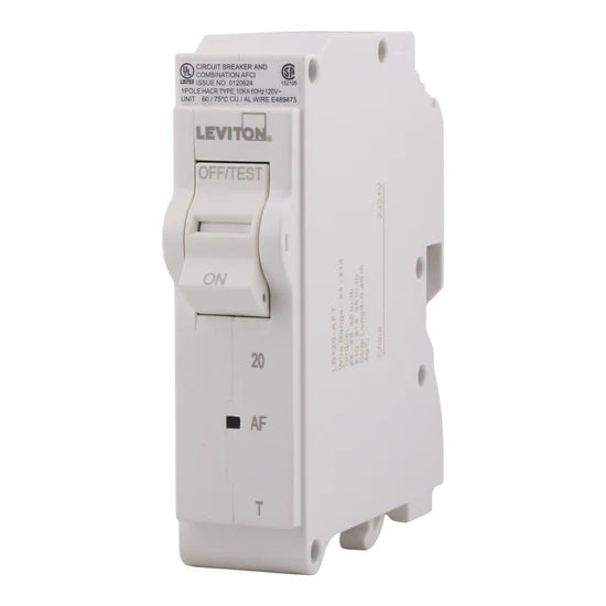 Leviton LB120-AFT 20A 1P 120V AFCI Plug-On Neutral Circuit Breaker