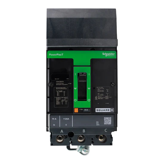 Square D HDA36070 PowerPacT H 70A 3-Pole 600VAC Thermal-Magnetic I-Line Circuit Breaker (ABC Phase)