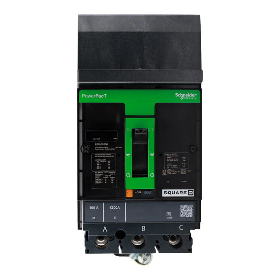 Square D HDA36100 PowerPacT H 100A 3-Pole 600VAC Thermal-Magnetic I-Line Circuit Breaker (ABC Phase)