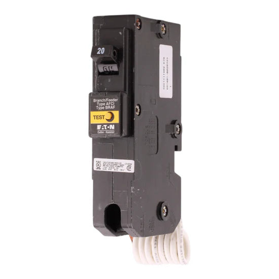 Eaton BR120AF 20A 1-Pole Arc-Fault Circuit Interrupter (AFCI) Breaker – Plug-On Neutral – 120V