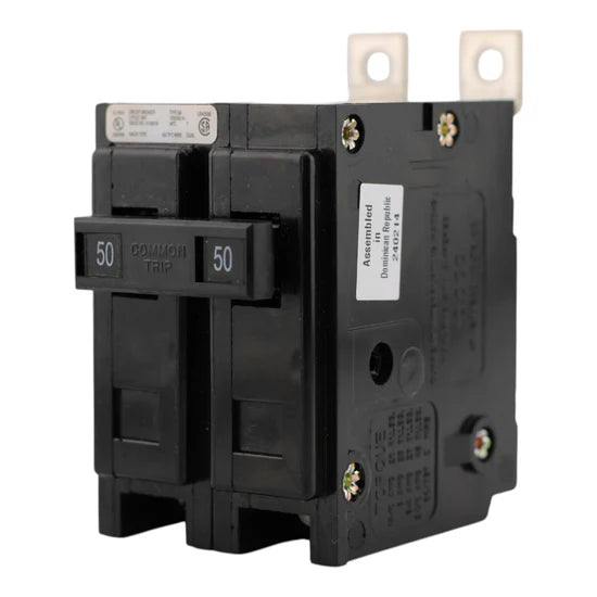 Eaton BAB2050 50A 2-Pole Thermal-Magnetic Circuit Breaker – Bolt-On – 120/240V
