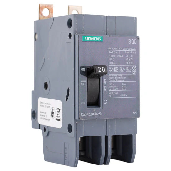 Siemens BQD BQD220 – 20A 2P Thermal Magnetic – Bolt-On – 480V